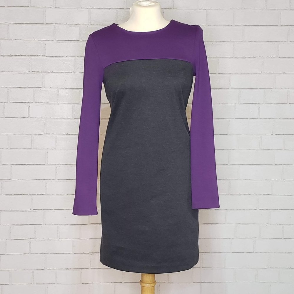 NWT Michael Kors Purple Gray Long Sleeve Dress